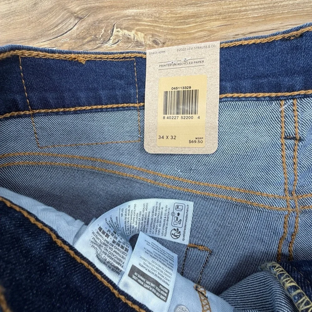 Levis 511 Slim Fit Jeans Slim Fit Stretch Jeans Blue Dark Wash 045113329 34x32